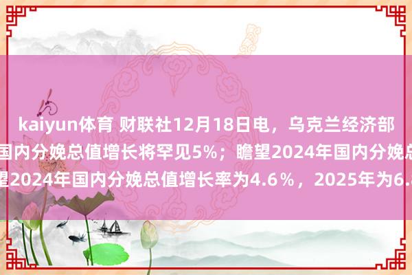 kaiyun体育 财联社12月18日电，乌克兰经济部长瞻望2023年11个月的国内分娩总值增长将罕见5%；瞻望2024年国内分娩总值增长率为4.6％，2025年为6.8％...