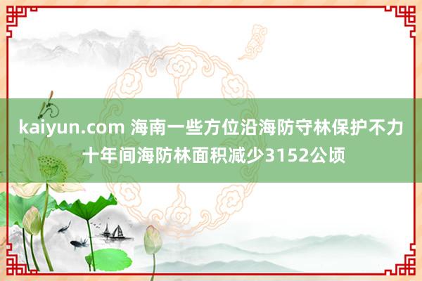 kaiyun.com 海南一些方位沿海防守林保护不力 十年间海防林面积减少3152公顷