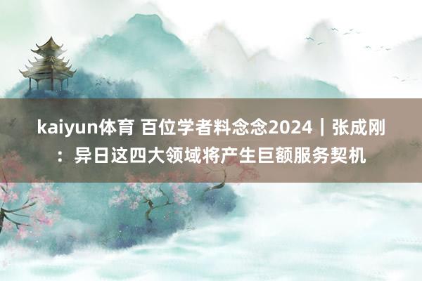 kaiyun体育 百位学者料念念2024｜张成刚：异日这四大领域将产生巨额服务契机