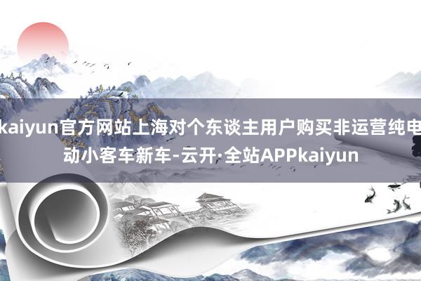 kaiyun官方网站上海对个东谈主用户购买非运营纯电动小客车新车-云开·全站APPkaiyun